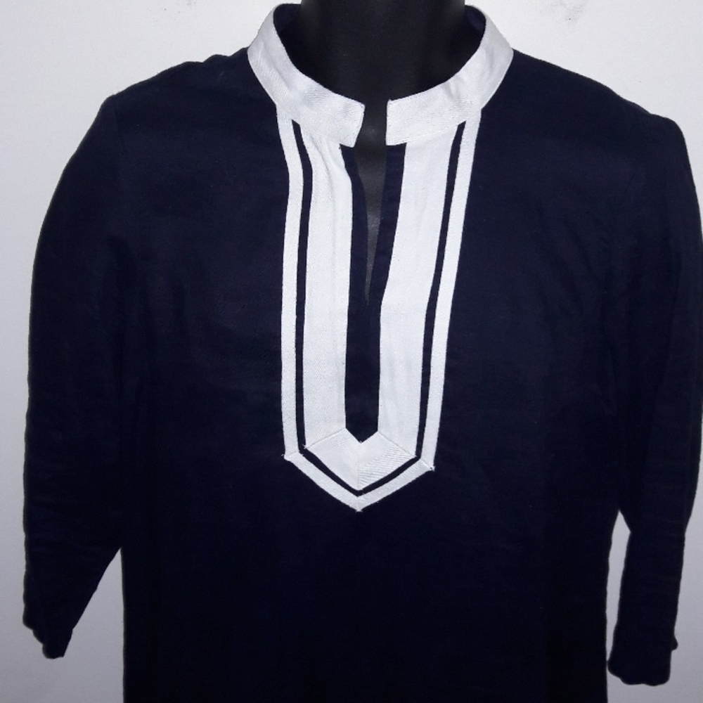 đ
șCROWN & IVY Blue/White 3/4 Sleeve Kurta Dress, M - Picture 7 of 8